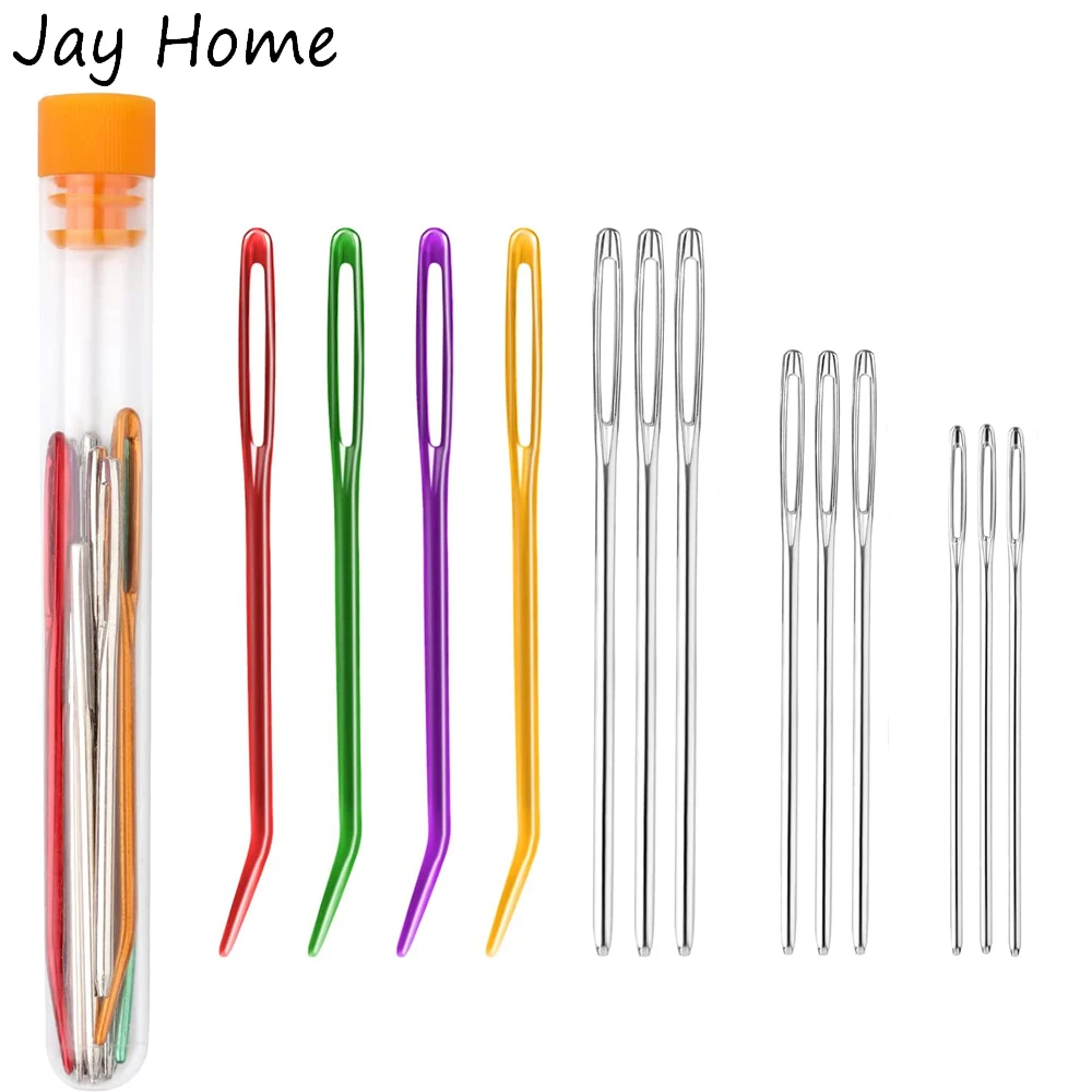 

13pcs Sewing Knitting Needles Kits Large-Eye Blunt Needle & Bent Tapestry Needle Yarn Wool Knitting Needle for Crochet Projects