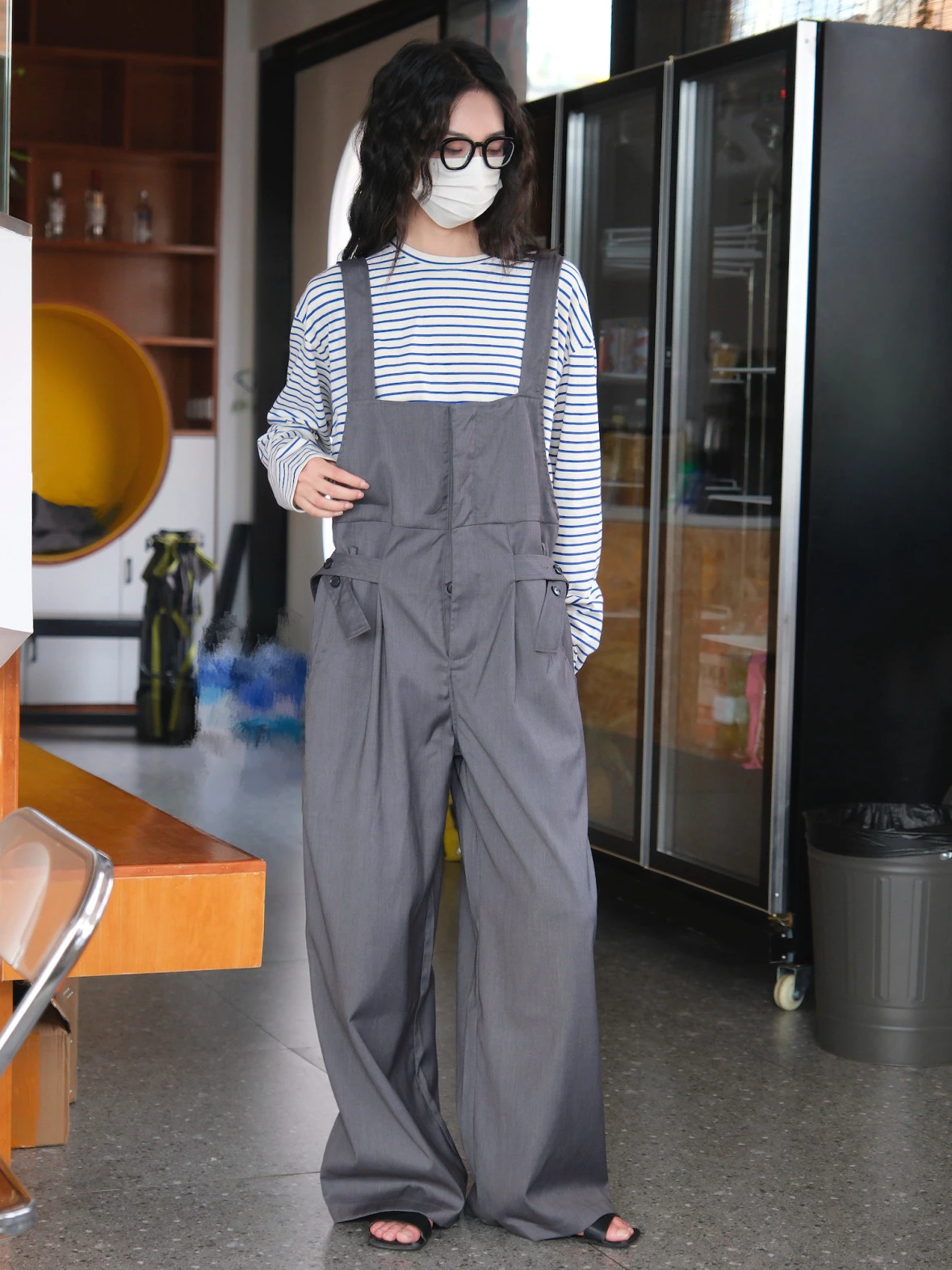 

Adjustable ey Strasuit Loose Wide Leg Waist High Casual Long Pants Women's Autumn New Sle Commute High Waist Polyester
