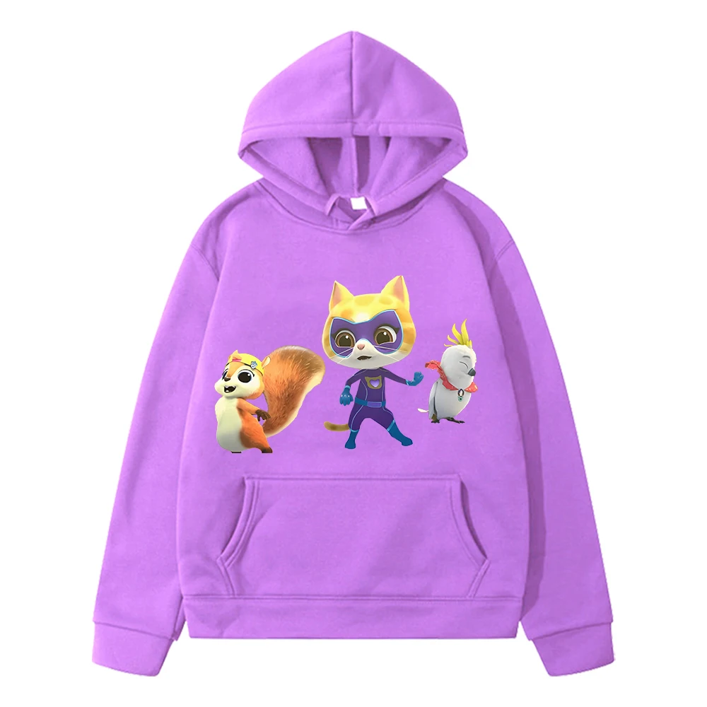 

Super Kitties Autumn anime hoodie Fleece Sweatshirt y2k sudadera pullover Casual Jacket kids clothes girls boys Print hoodies