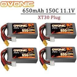 1/3/5Pcs OVONIC 650mAh 150C 11.1V bateria Lipo dla helikopter RC Quadcopter FPV części do dronów wyścigowa 3S bateria z wtyczką XT30