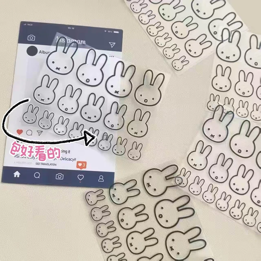 Kawaii Miffy DIY ملصق مزخرفة لطيف أرنب مقاوم للماء ملصق حائط من الفينيل لطيف الكرتون محمول زجاجة ماء DIY بها بنفسك سجل القصاصات فتاة هدية #4