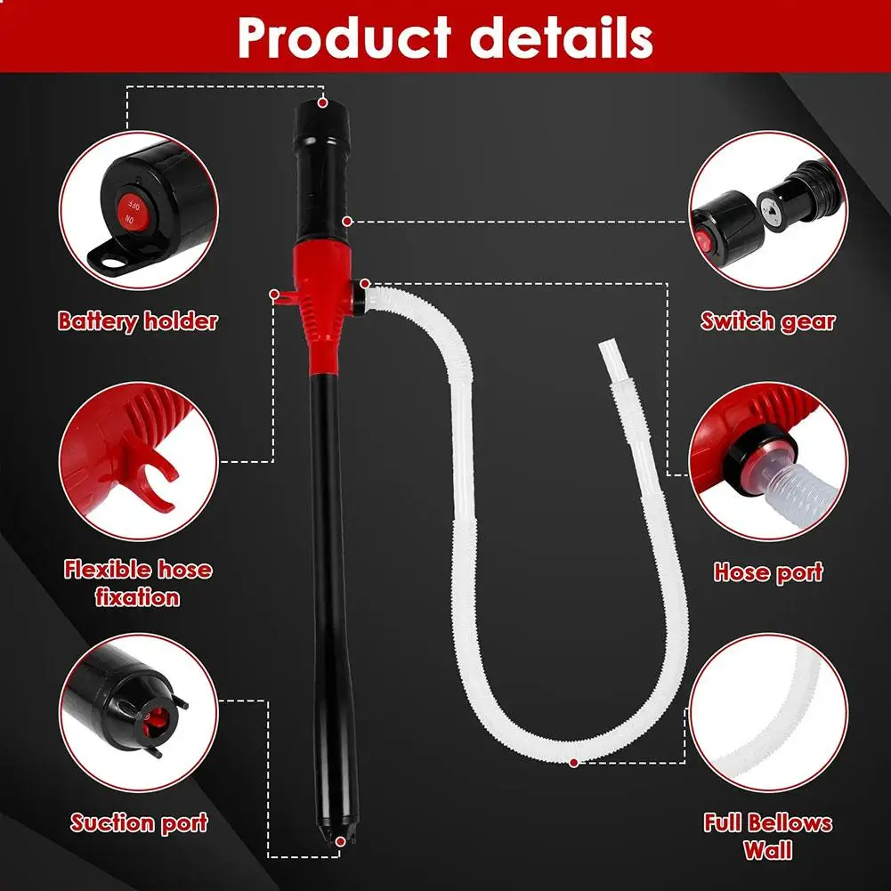 Liquid Transfer Pump Portable Battery Powered Siphon Pump 8 Litres/2.2 Gallons/9 Quarts Per Min Water Diesel Fuel Transfer Pump