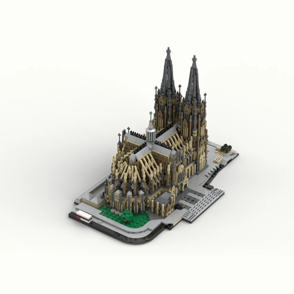 Neue MOC Weltberühmte Architekturserie Kölner Dom 1:800 Modellbausatz DIY Montage Kinderspielzeug Jungen Geschenkset