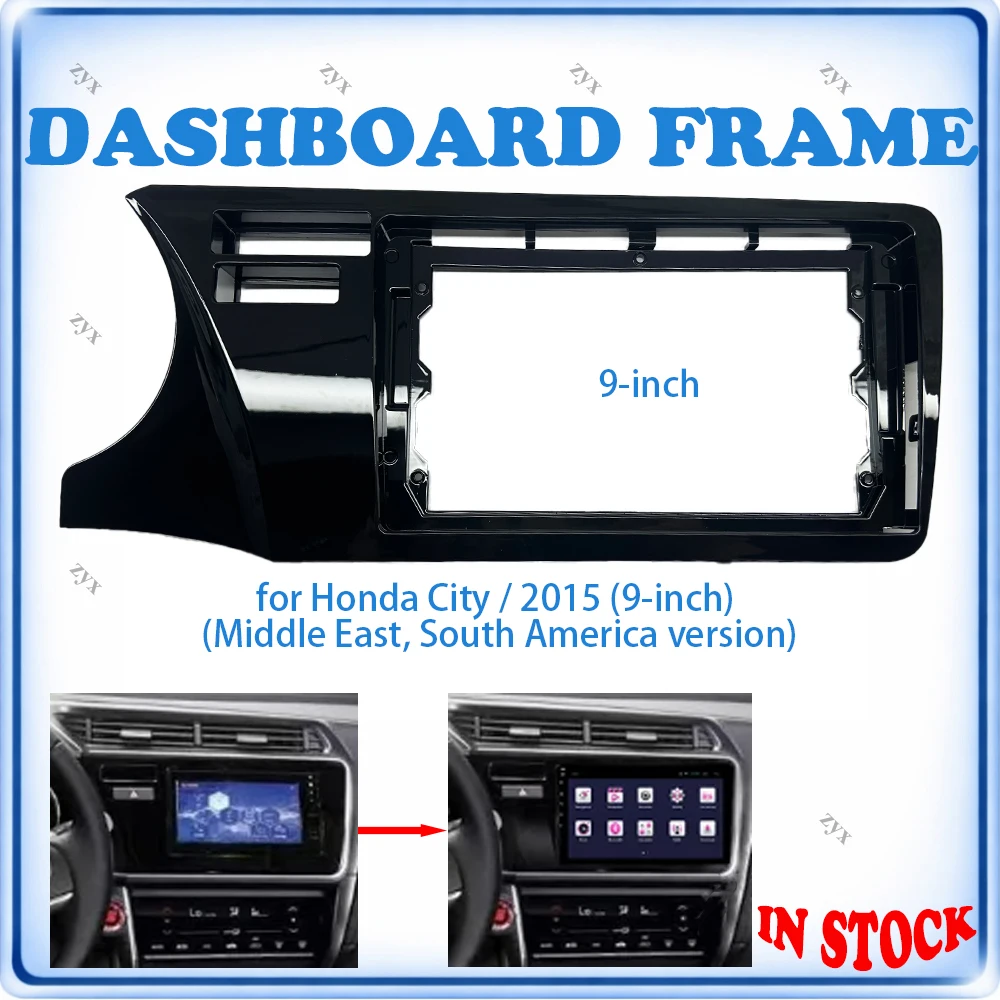 Car Radio Fascia Frame For Honda City 2015 9 inch Middle East & South America Version Wiring Harness Power Cable Car Accessories