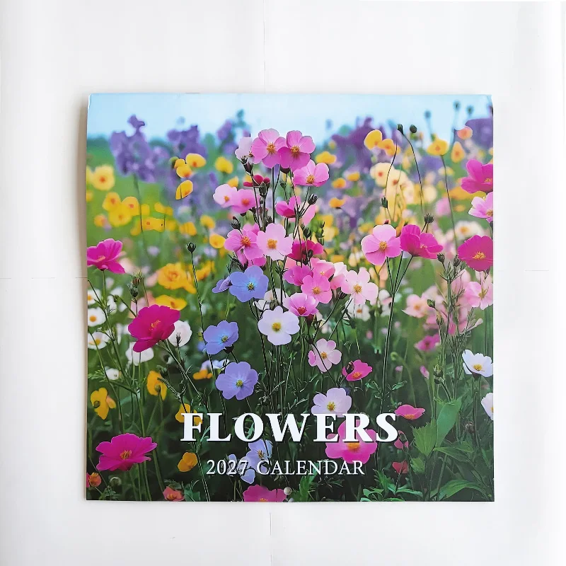 2027 Beautiful Wildflower Square Floral Wall Calendar Monthly Planner, Unique Botanical Gift for Home & Office Wall Decor