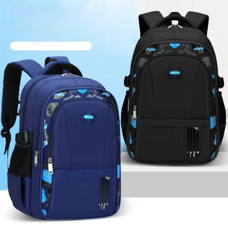 Kids School Backpack Boys Waterproof Large Capacity Lightweight Student Bookbag with Reflective Strip Casual Daypack for Teenage