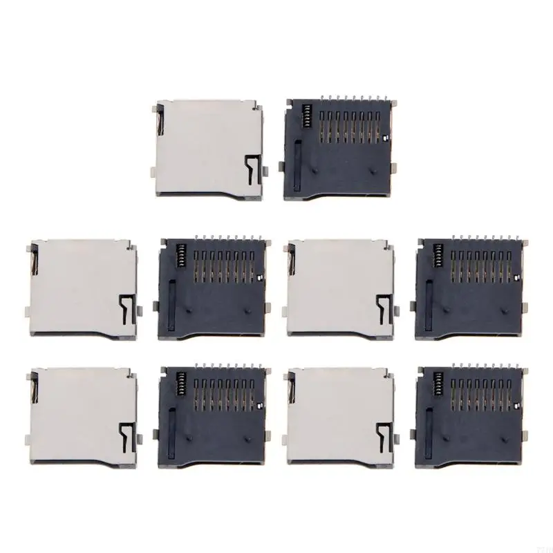 77JD 10 PIASE PCB Automatic Mount Connector 9 Pin Memory Card Socket Holder