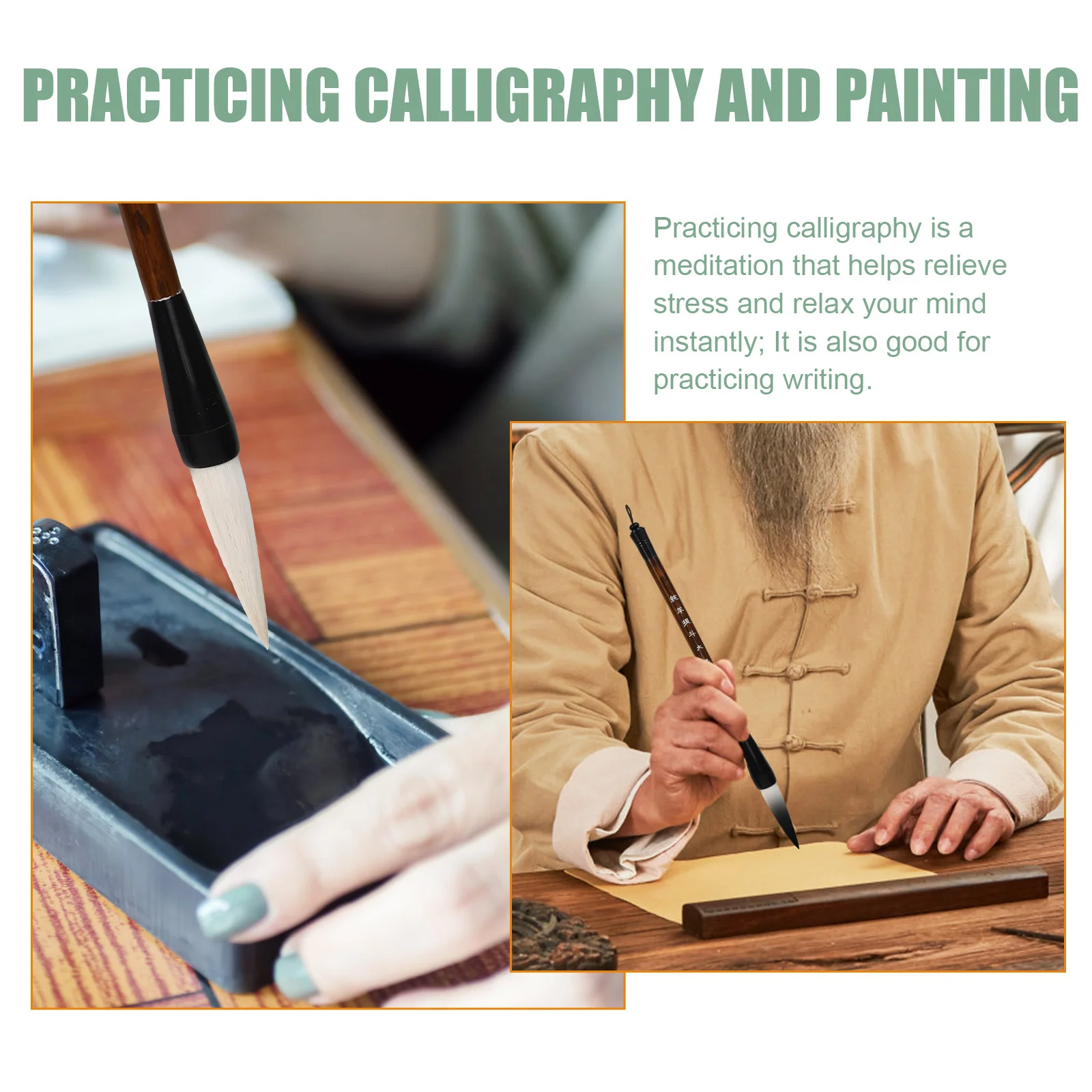 15Pcs Chinese Calligraphy Brush Set Chic Workmanship Fine Details Reasonable Price for Art Students Beginners Calligraphy Brush