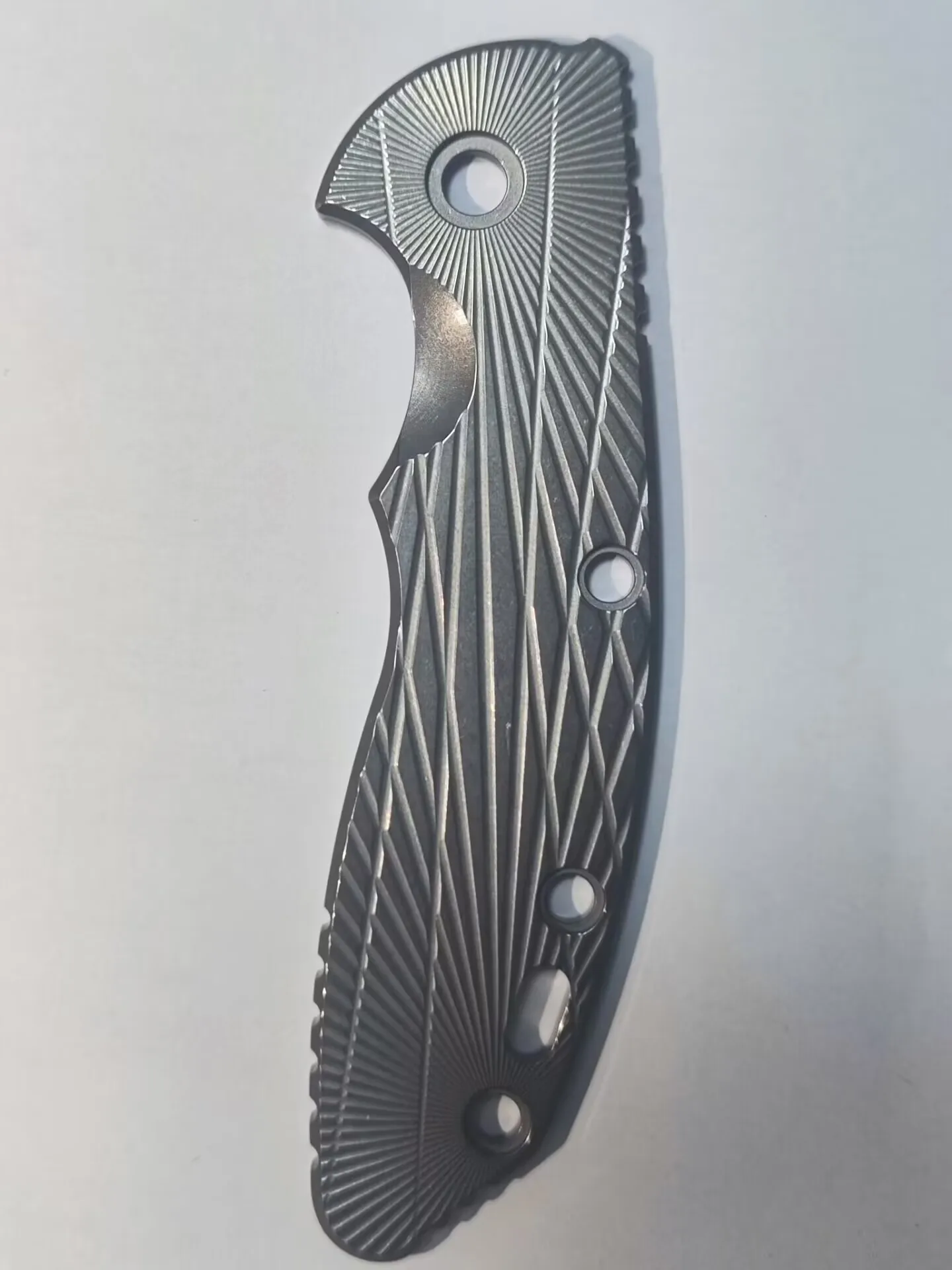 

New 1pc Titanium Alloy Scales for Rick Hinderer Knives XM18 3.5 Radial Pattern Fine Ston