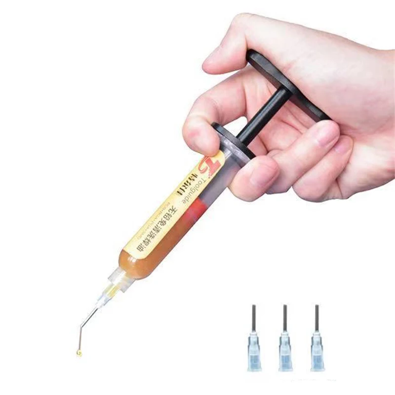 Aluminum Alloy Solder Flux Needle Booster Syringe Pusher Welding Oil Solder Paste UV Solder Mask Ink Propulsion Tools