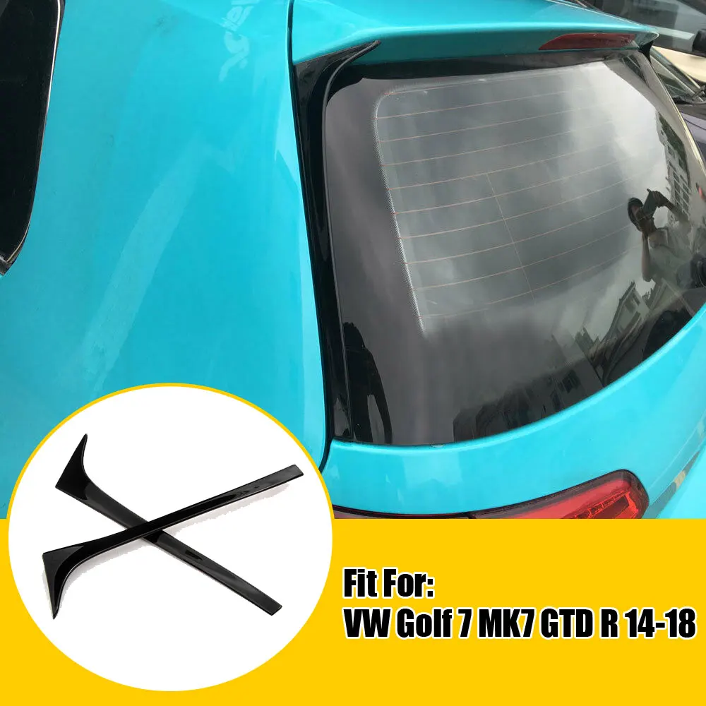 

Gloss Black Carbon Fiber Rear Window Side Spoiler Wing for GOLF 7 MK7 GTD R 2014-2018 Car-styling Auto Rear Window Mirror Tail