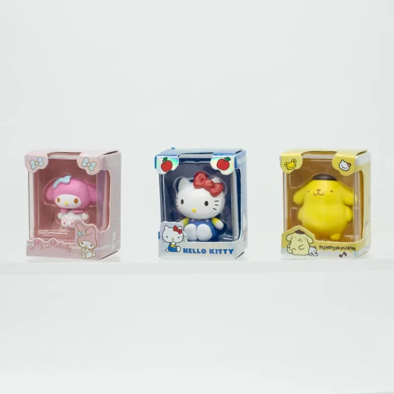 Sanrio персонажи мини-размера слепая коробка игрушки милые Hello Kitty Pochacco Pom Purin Kuromi булочка с корицей модель игрушки подарки