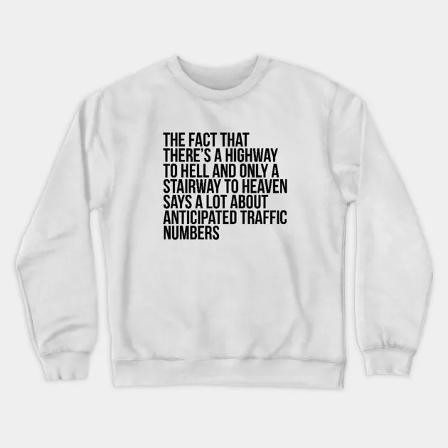 

Толстовка с религиозным юмором Witty в осенне-зимнем стиле, цитата «Шоссе в ад» для модной и мысли — прощающий вид