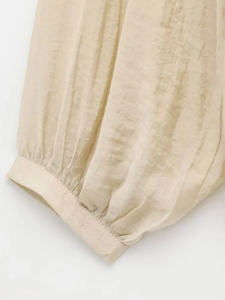 Moda donna con camicette arricciate legate con scollo a V, maniche lunghe, camicie da donna, top chic