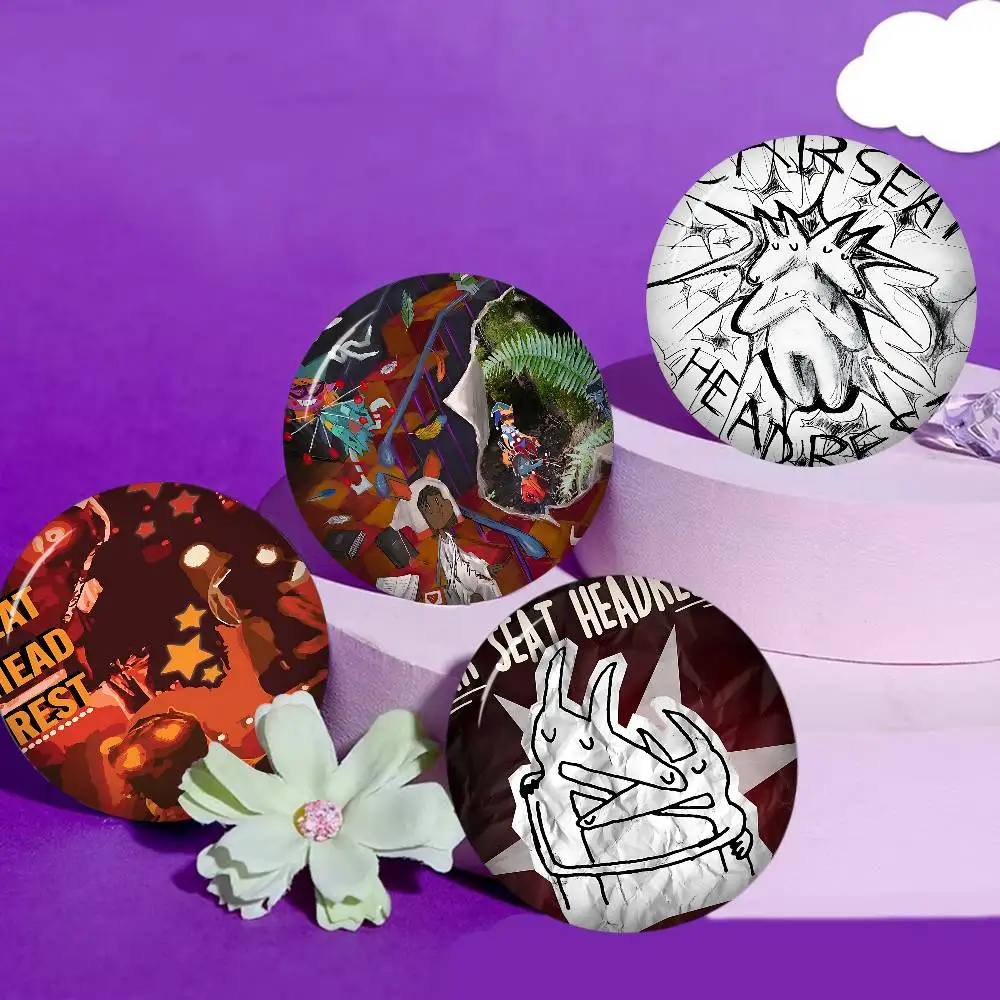 Band C-Car Seat H-Headrest Anime Button Pin Handmade Brooch For Clothes Cartoon Badge Backpack Decoration Jewelry Accessories