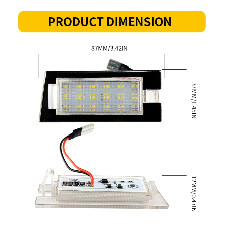 2pcs LED License Plate Lights For Jeep Cherokee 2014 2015 2016 2017 2018 Number Plate Lamp Tail Light Auto Parts OEM#:68223864AB