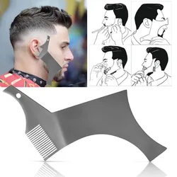 Stainless Steel Beard Stencil Modeling Comb Template Styling Comb Tool Beard Shave For Men