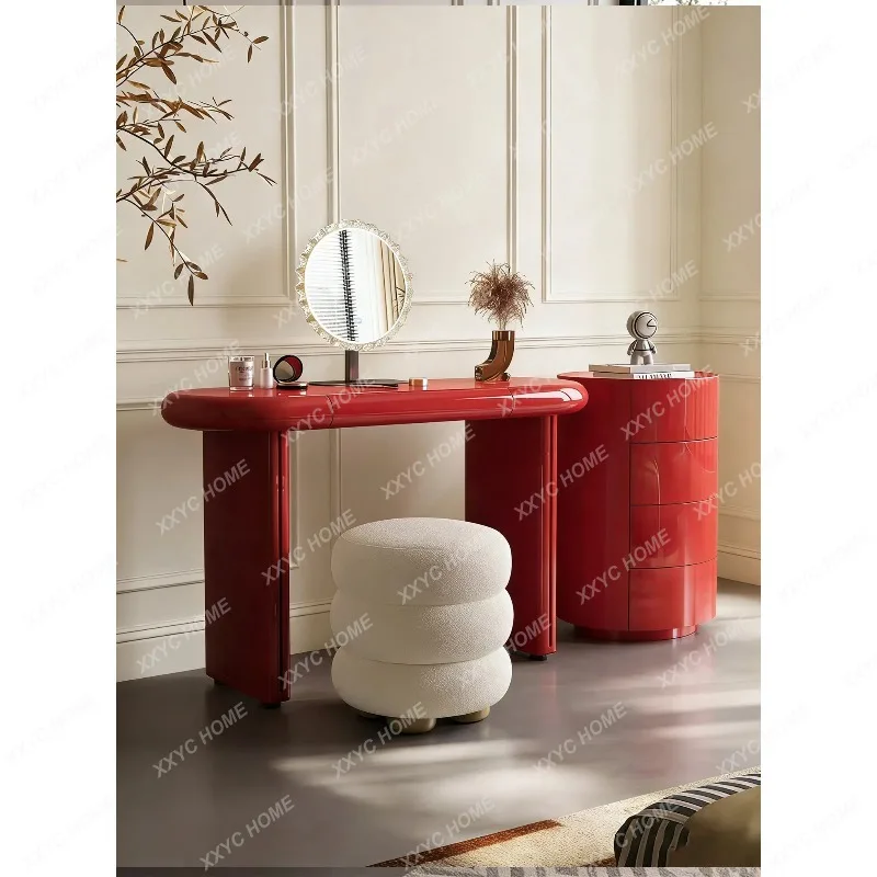 SLBedroom dressing table girl girl exquisite telescopic with drawing cabinet semi-round small dressing table