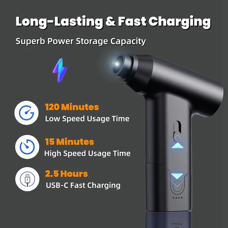 Plumero de aire comprimido, soplador de aire portátil de 11000RPM y Mini aspiradora inalámbrica para teclado de ordenador de casa y coche