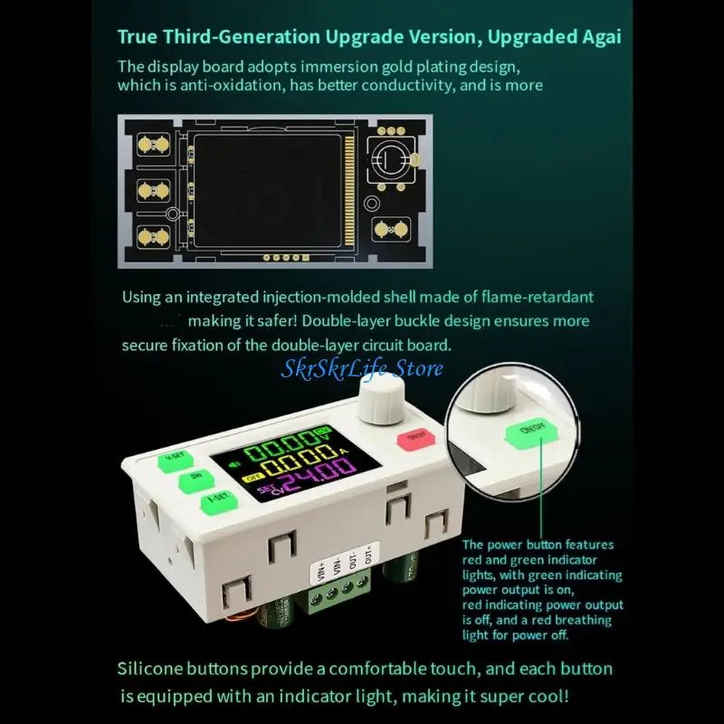 E65E Voltages Converters With LED Indicators Silicone Button And Flame Retardant Case