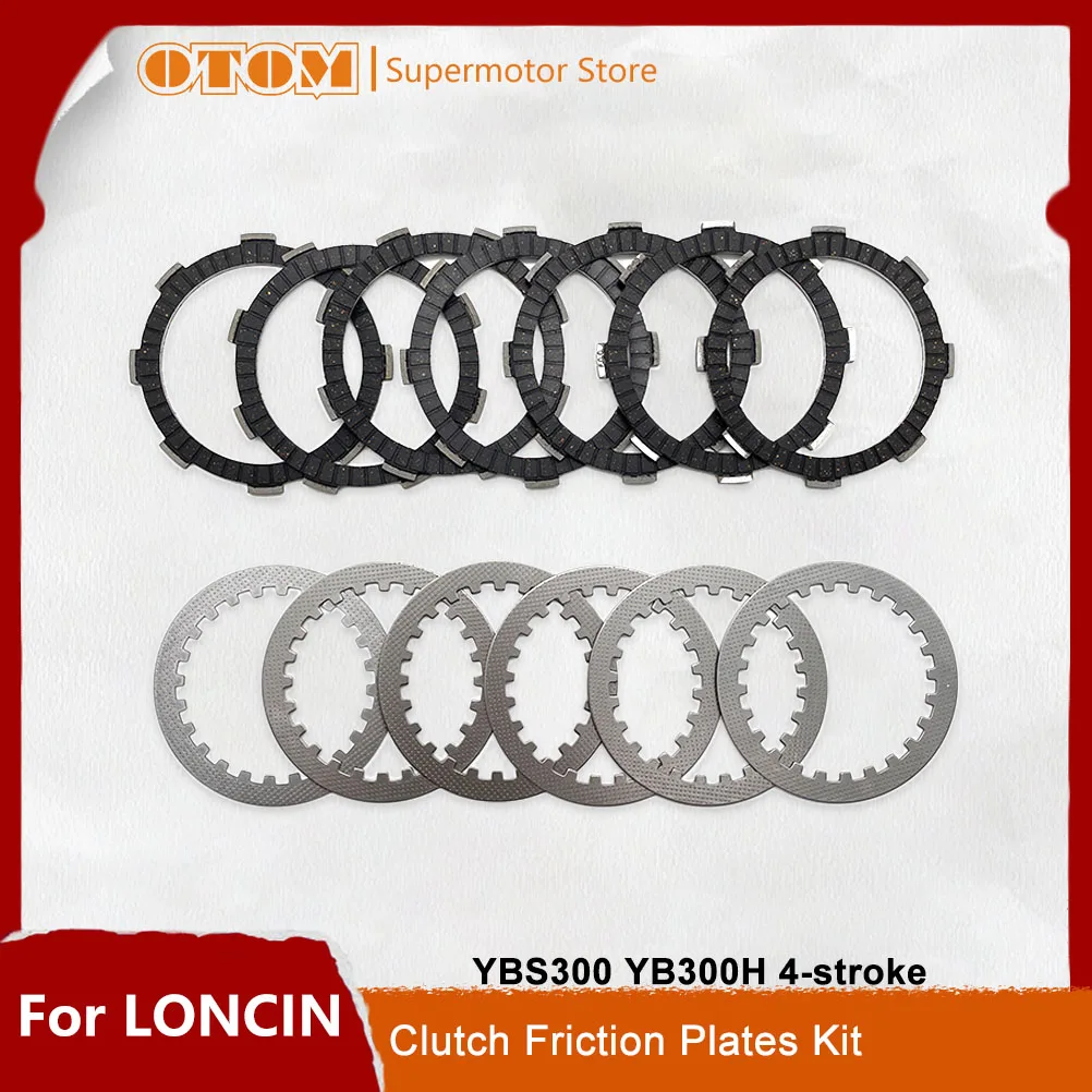 OTOM Motorcycle Clutch Friction Plates Clutch Steel Disc Kit For LONCIN YBS300 YB300H 4-stroke Engine Accessories Motocross Bike