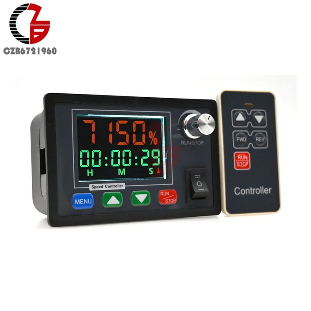 DC 10-55V 40A Wireless Remote Control DC Motor Speed Controller Dual Speed Timing Positive Reverse Rotation+Knob Speed Governor