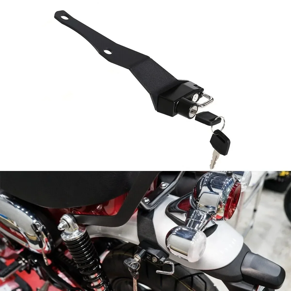 REAR GRAB BAR HELMET HANGER HOLDER LOCK ANTI THEFT HOOK KEY SET FOR HONDA DAX ST125 JB04 2022 2023 2024