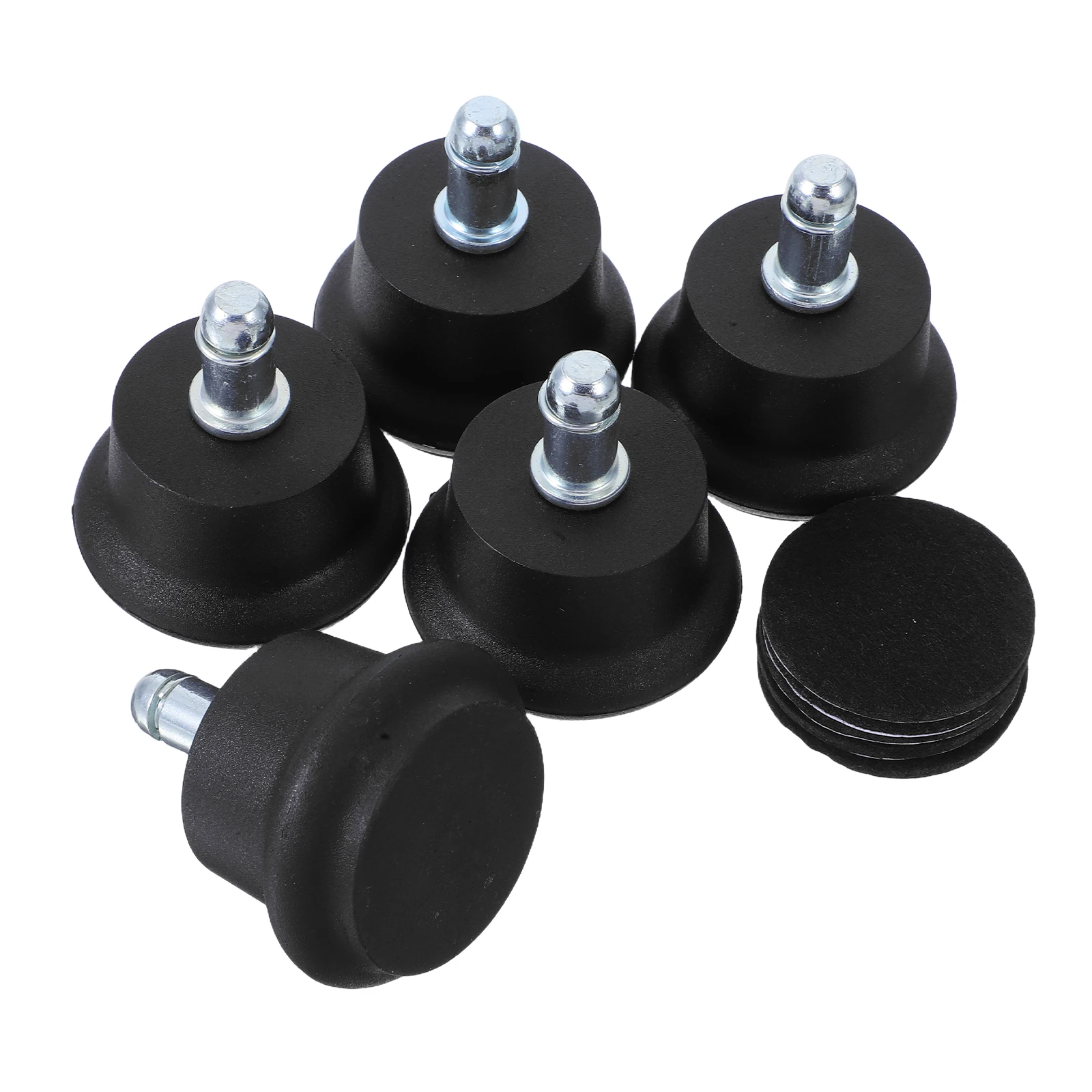 

Fixed Casters Wheels Easy Conversion to Stationary Feet Solid Black Alloy Steel for Desk Chair