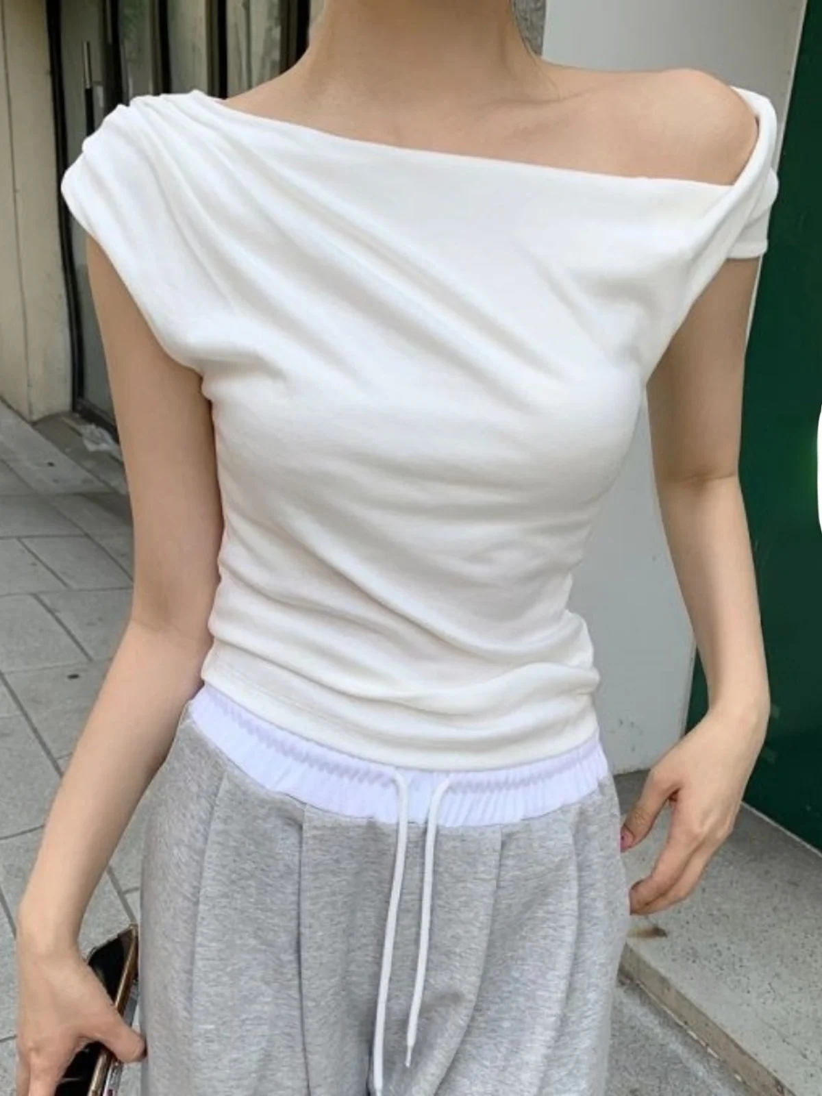 

oulder Bared One oulder ort Sve T irt Женский дизайн Sensual Pure Desire Корейский Sle Svel Spicy Sweet Summer Top