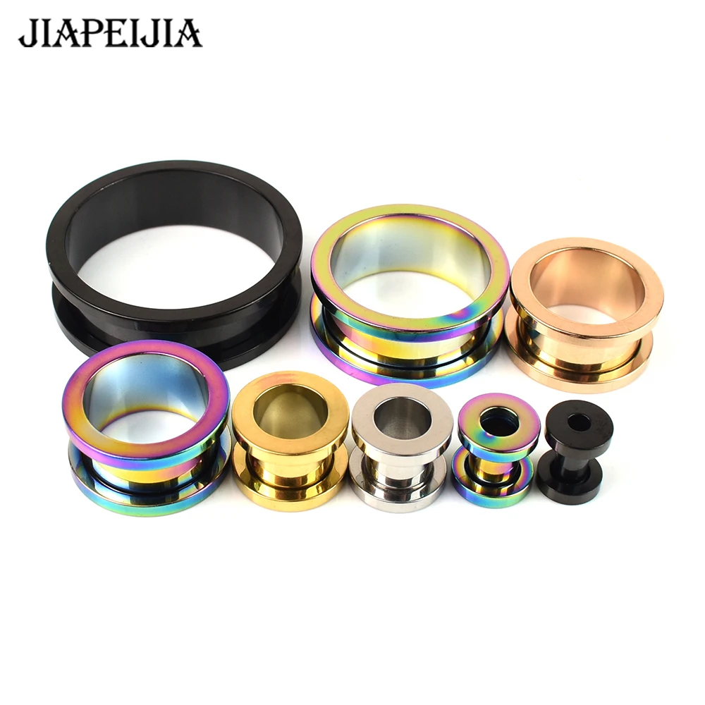 3-40mm 2pcs Stainless Steel Ear Gauges Plugs Tunnels Ear Expander Stretcher Body Jewelry for Women Men