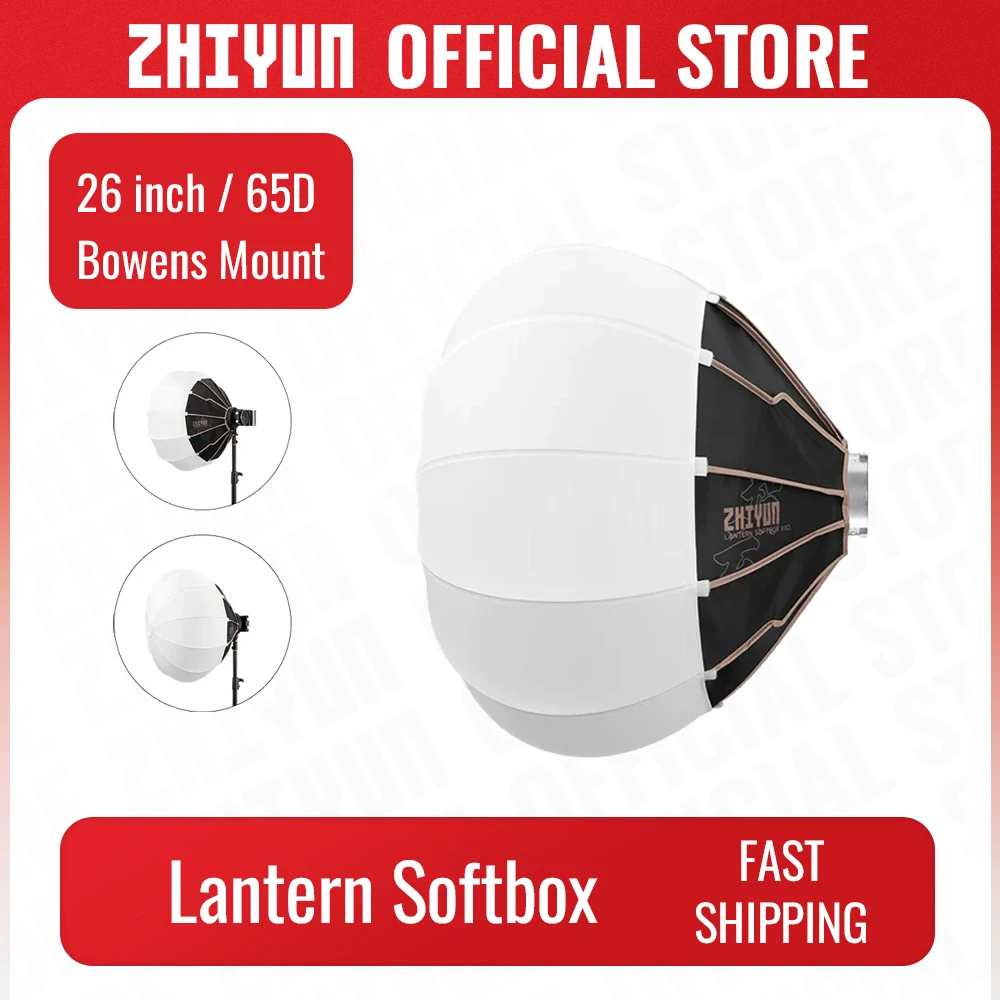 

ZHIYUN Official EX1H12 65D Lantern Softbox Video Light Softbox Bowens Mount for Molus G60 X100 Photography Light Accessories