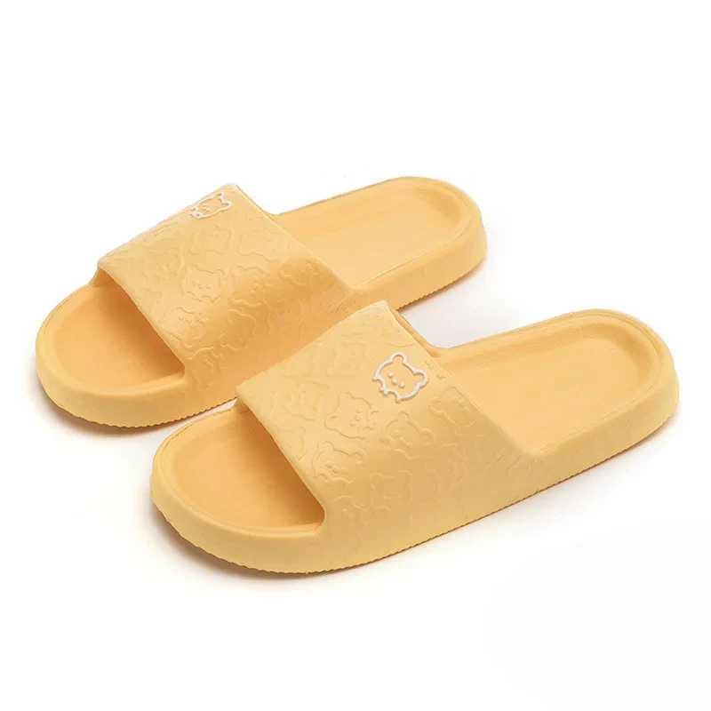 Bear Slippers Men Flip Flops Cartoon Cloud Shoes For Woman Indoor Outdoor Wear Soft Thick Beach Slides Men Sandals