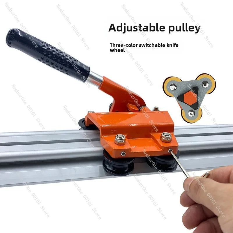 Tile & sintered stone slab track cutter - detachable cutting machine with manual scribing tool - specifically for sintered stone