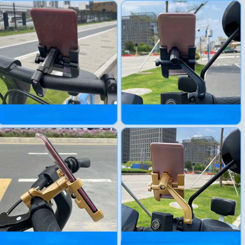 1 Stück Aluminiumlegierung Stoßdämpfende Fahrrad-Handyhalterung Elektrofahrrad Motorrad Handyhalter