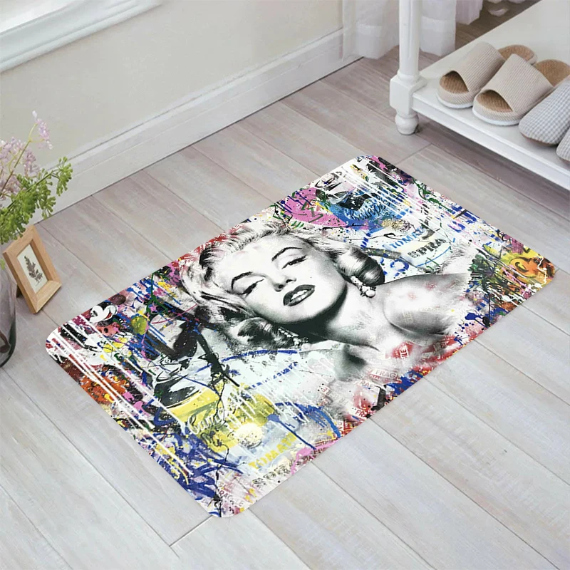 

Famous Actress Marilyn Monroe Floor Mat Carpet Entrance of House Rugs Kitchen Rug Balcony Home Room Mats Carpets Foot Door Bath