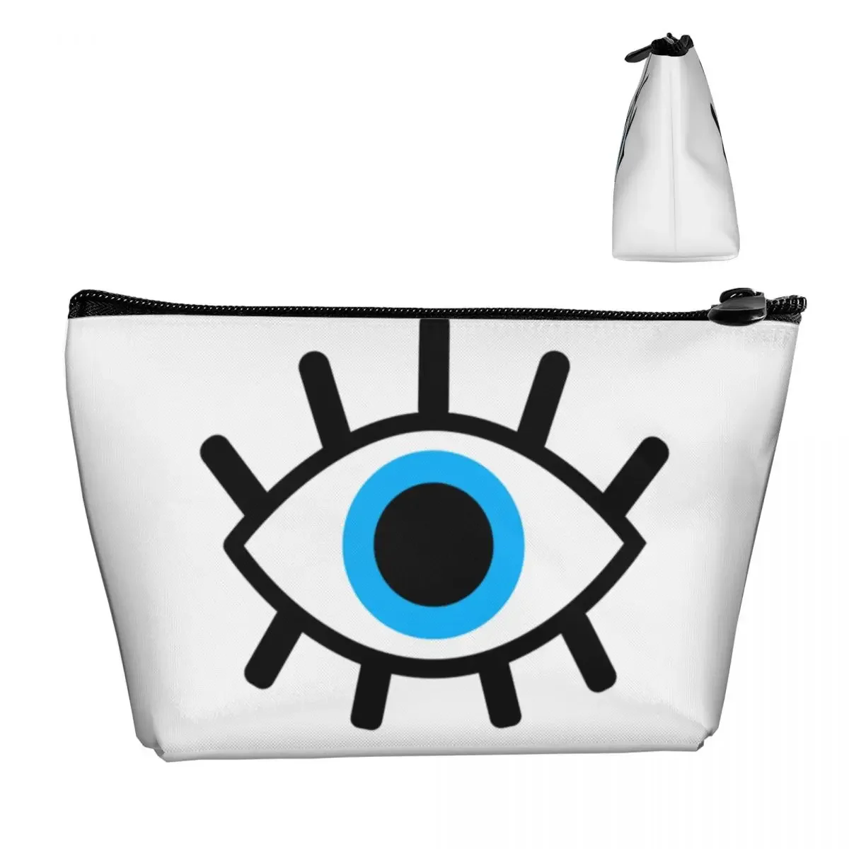 Eyes Charm Cosmetic Bag Women Kawaii Large Capacity Black Evil Eye Amulet Boho Pattern Makeup Case Beauty Storage Toiletry Bags