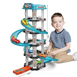 Kids Track Toys Ejection Slide Parking Random little Car Set Puzzle Assembled Multi-layer Racing Model Boy Birthday Gift