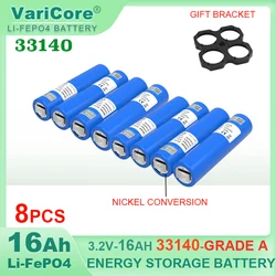 8pcs Grade A 3.2v 33140 15Ah LiFePO4 Lithium Iron Phosphate Battery diy 4s 12v Solar Inverter Boat E-scooter power tools+Nickel