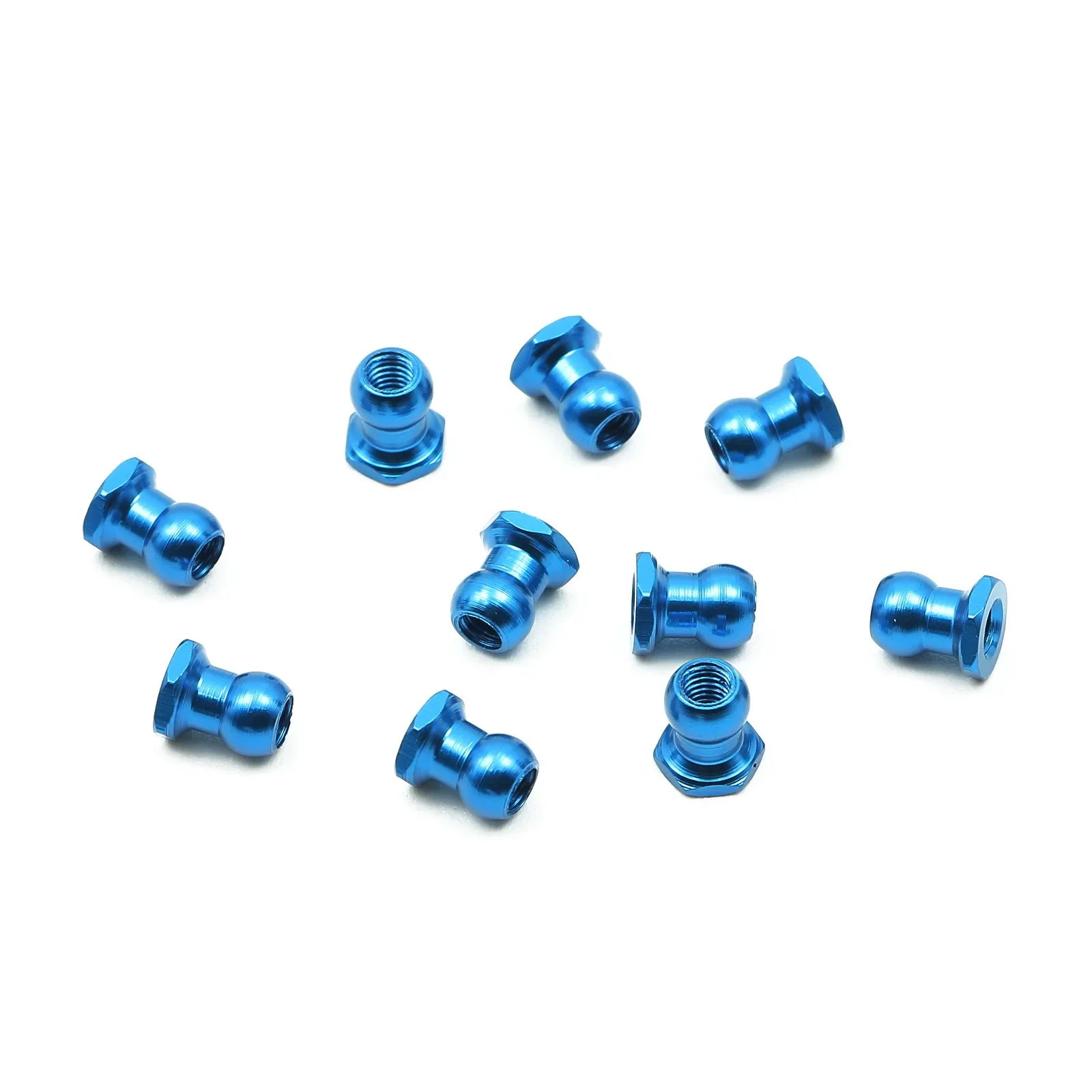 Accesorios TAMIYA serie 1/10, Tuercas de bola de aleación de aluminio de 5mm, azul, 10 piezas, 53640