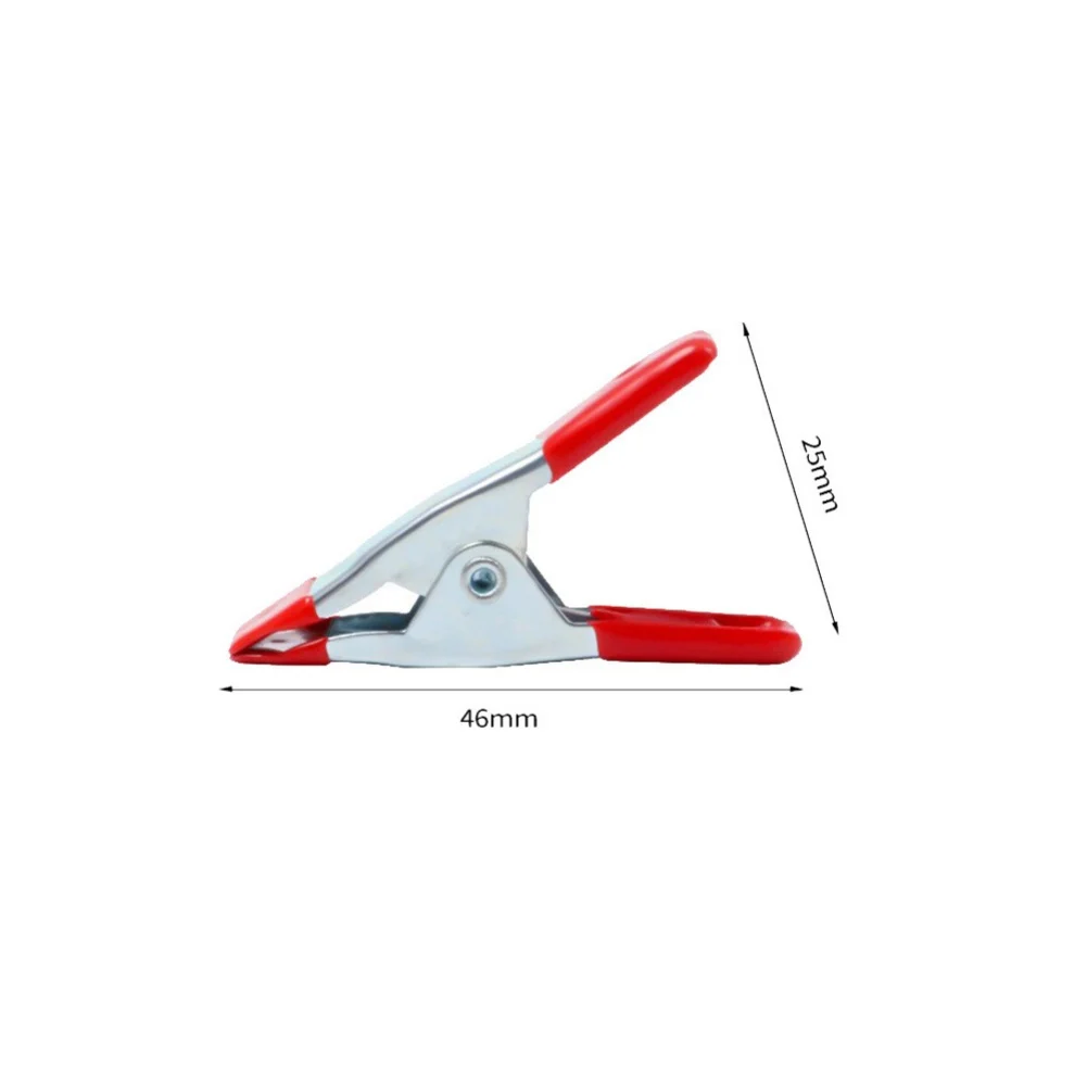 10pcs 2 Inch Mini Metal Heavy Duty Spring Clamps Crocodile Clip Red Plastic Tips Tool Clips Grip Holder