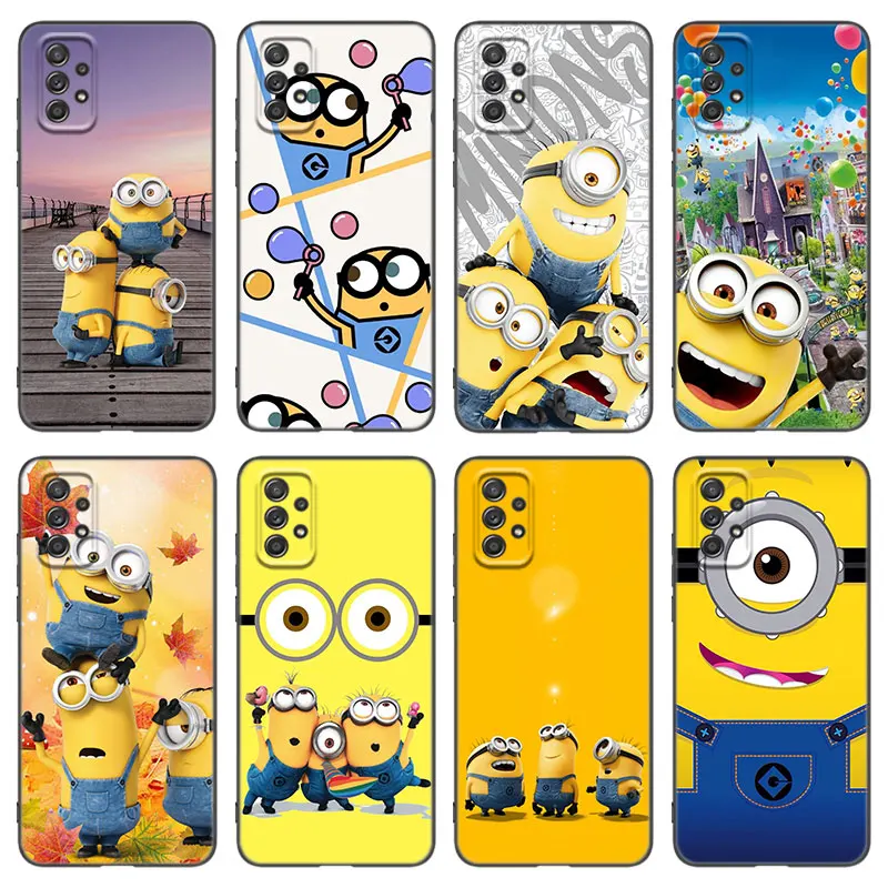 Cartoon Cute Minions Phone Case For Samsung A13 A22 A24 A32 4G A33 A34 A35 A52S A53 A54 A55 A73 5G A06 A12 A14 A15 A23 A51