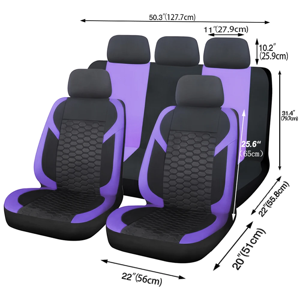 العالمي مقعد السيارة يغطي البوليستر شبكة النسيج العسل التطريز مقعد يغطي لسيارة SUV عربات شاحنة الملحقات الداخلية #6