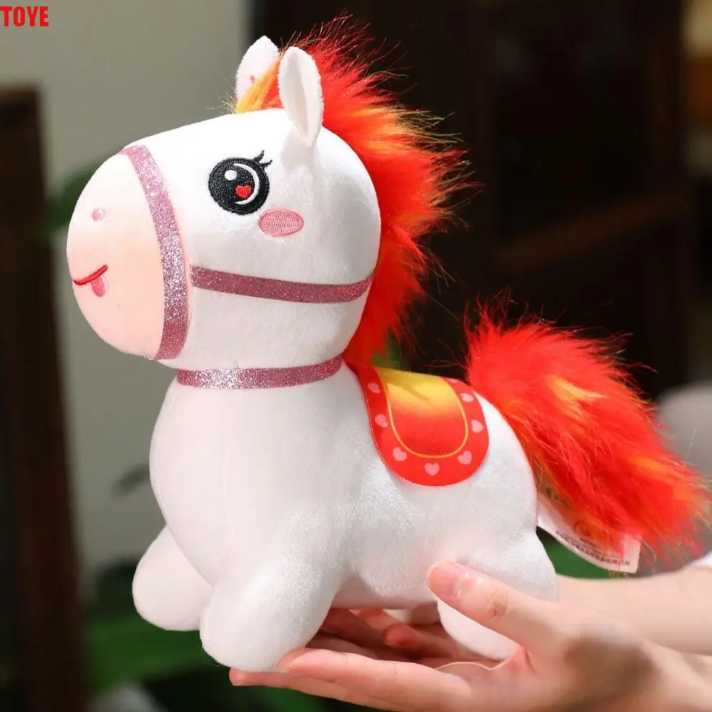 

Cartoon Chinese Zodiac Horse Fluffy Horse Soft Stuffed Animal Horse Handmade 12/15cm Horse Plush Doll Chinese Zodiac