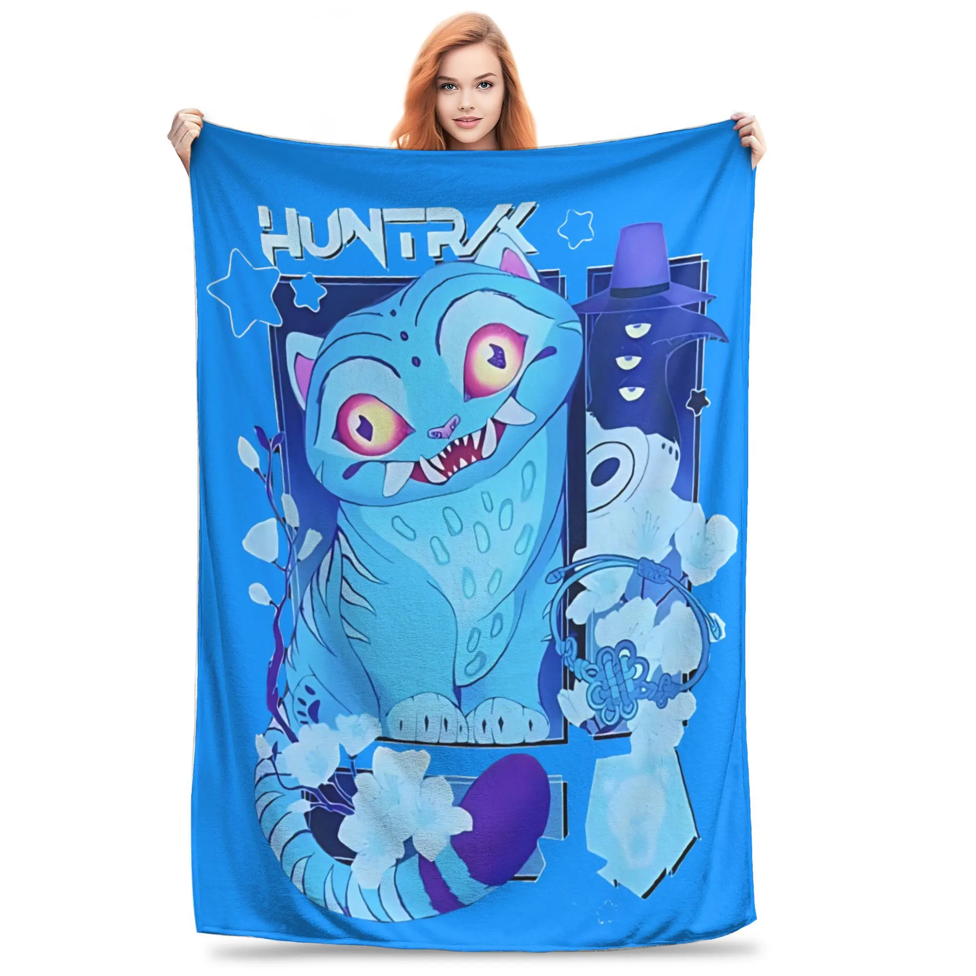 

Demon Hunters Derpy Tiger Kpop Demon Hunters Fuzzy Blankets Vintage Throw Blanket for Home 150*125cm Quilt,