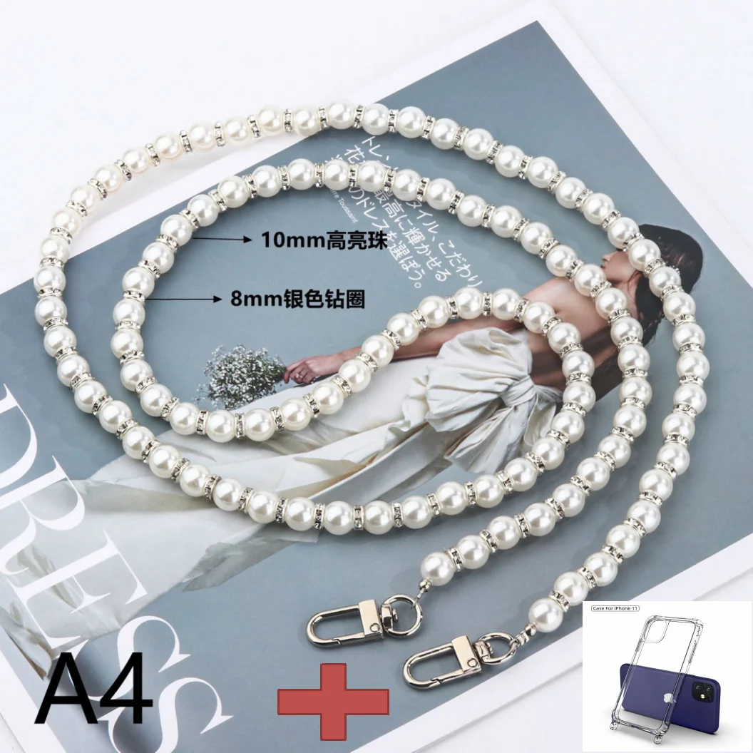 Pearl Bracelets Soft Case for iPhone 15 14 12 Pro Max 13 MiNi 11 Pro XR X XS XR 7 8 Plus Chain Crossbody Lanyard Necklace Cover