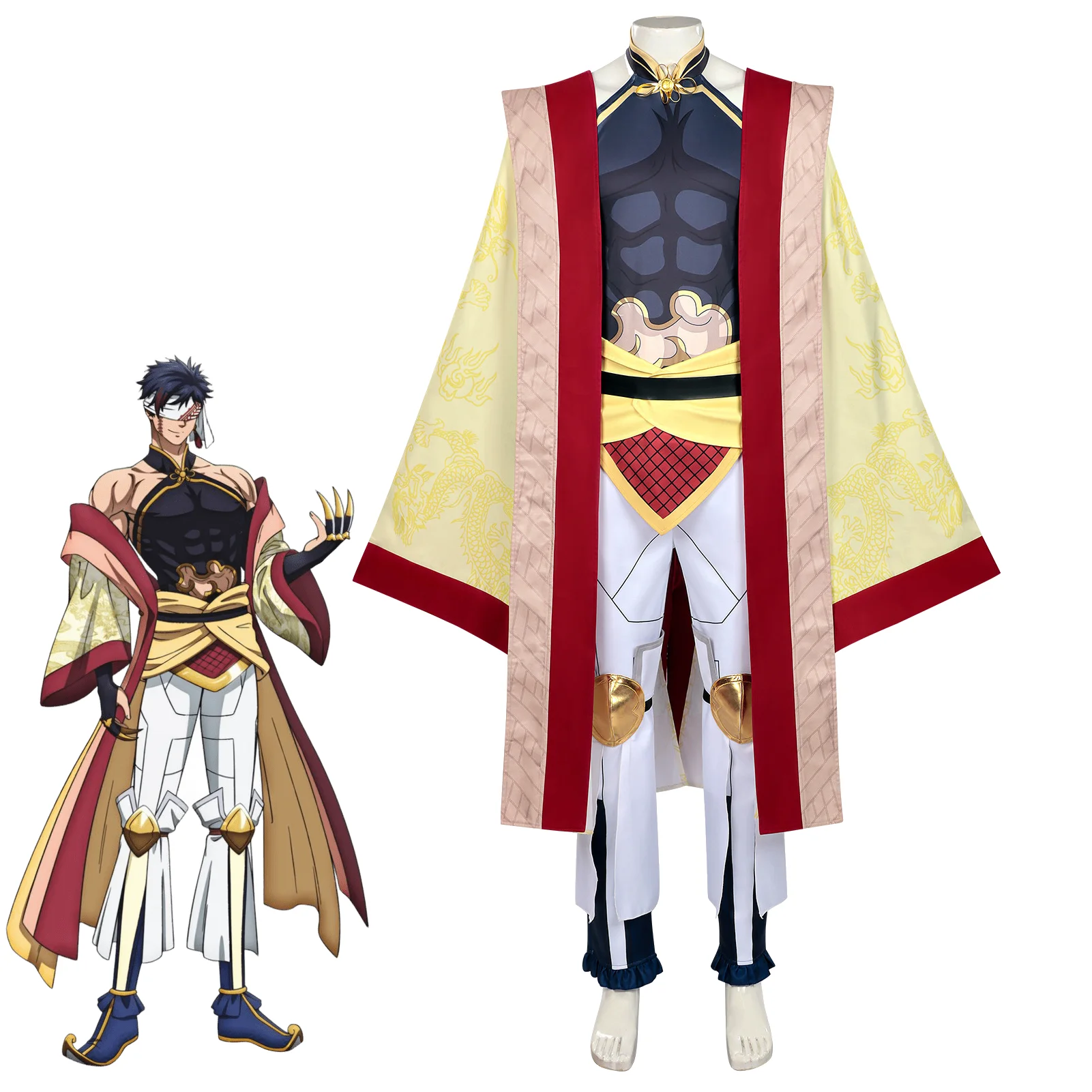 

Qin Shi Huang Cosplay Costume Anime Record of Ragnarok Emperor Qin Uniform Outfit Chinese Style Halloween Carnival Party Suit