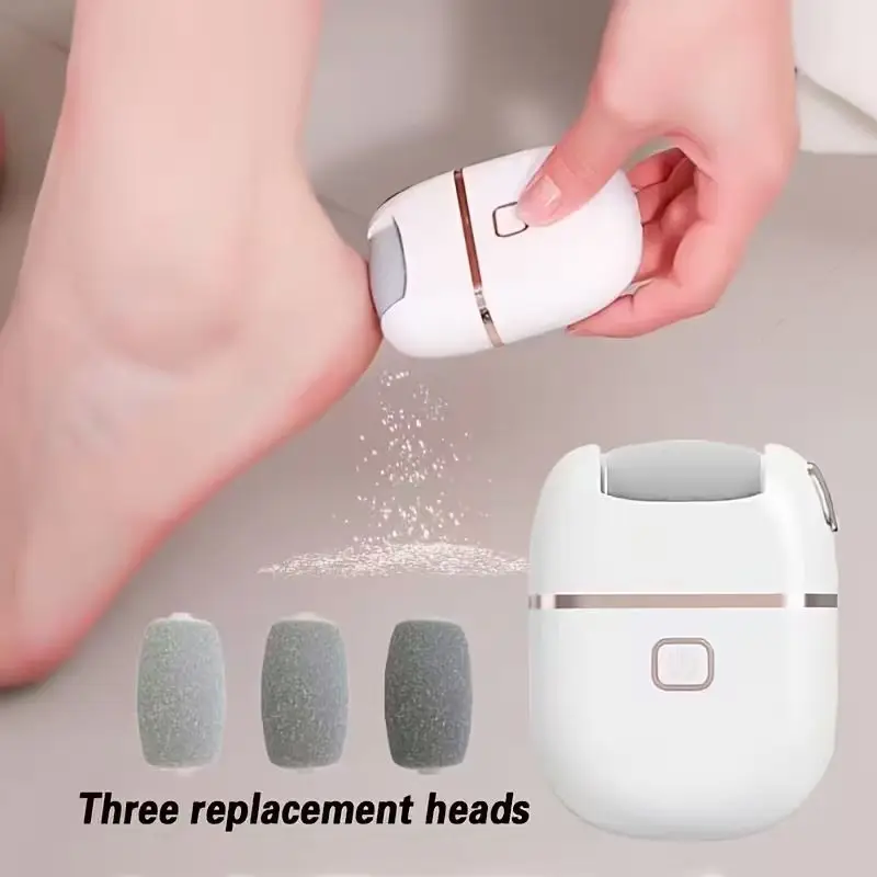 Foot Scrubber/Three Types of Grinding Heads/Two Speed Settings/Usb Charging, 500Mah Fast Removal of Dead Skin/Foot File Polisher/Ideal Gift for Foot Care