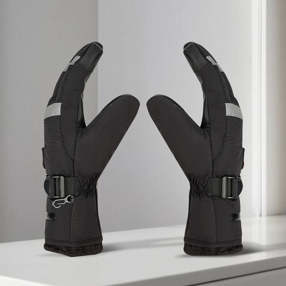 ถุงมือไฟฟ้ากันความร้อนกันน้ำเครื่องอุ่นมือเล่นสกีถุงมือขี่จักรยานสำหรับสโนว์บอร์ดขี่จักรยานมอเตอร์ไซค์สกีกลางแจ้ง