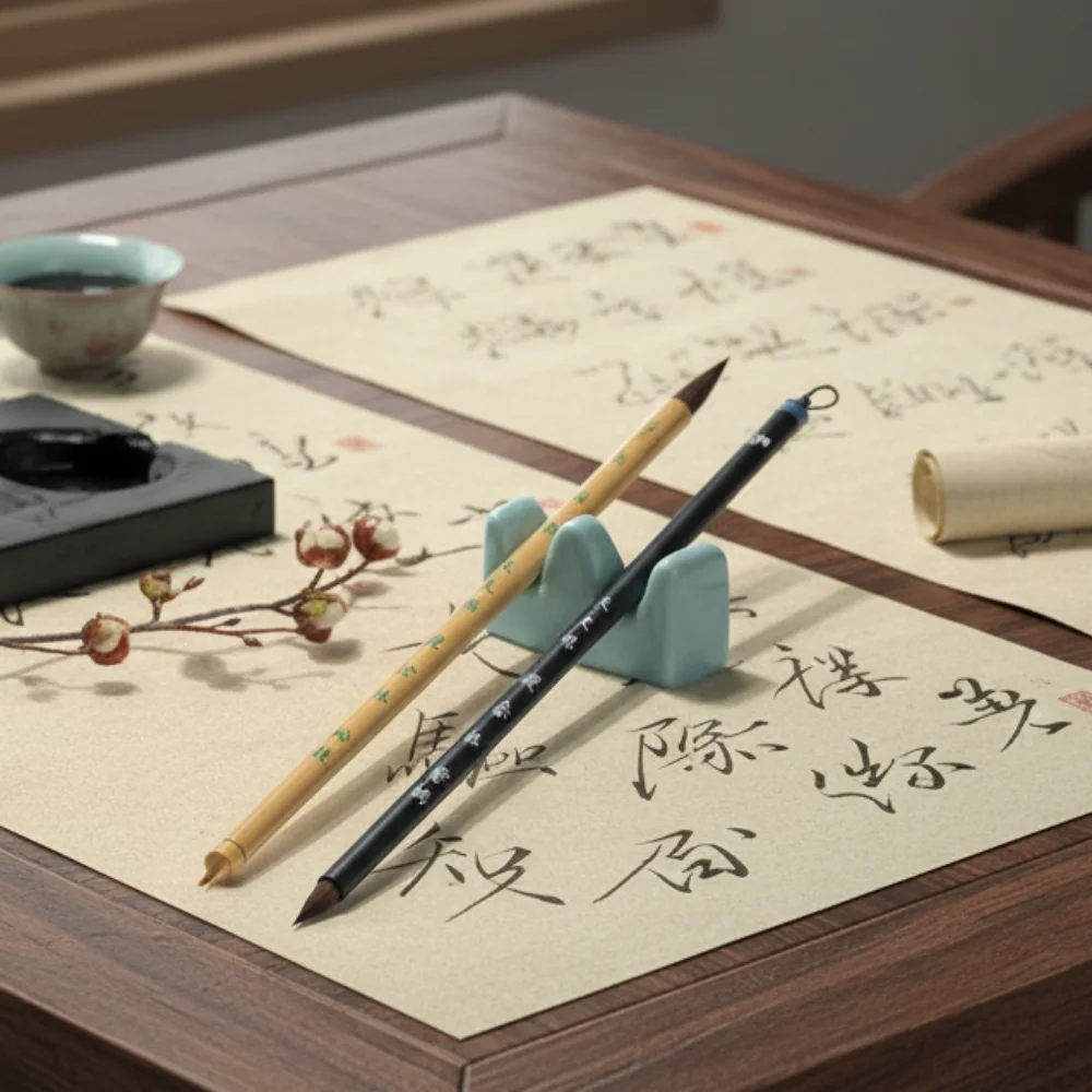 فرشاة طلاء رفيعة ذات خط رفيع عالية الجودة، فرشاة كتابة شعر الذئب التقليدية، فرشاة رسم ممارسة الخط #2