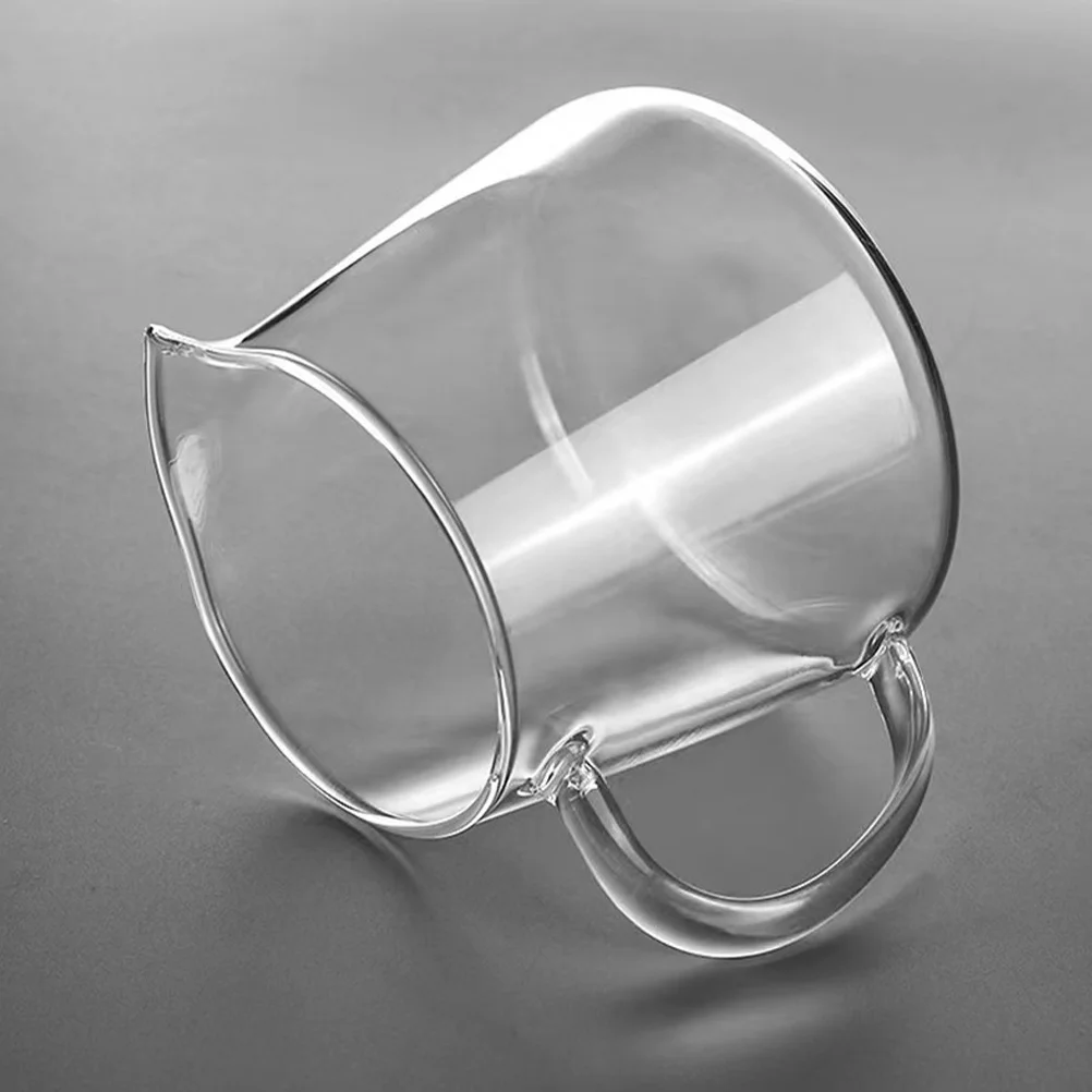 

Glass Milk Pitcher Heat Resistant Transparent Coffee Creamer Jar Large Capacity Stylish Handle Creamer Pitcher